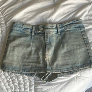 Free People Washed Denim Mini Skirt